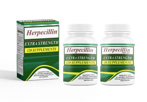 Original Herpecillin Box & Bottle and Herpecillin Super Plus Bottle