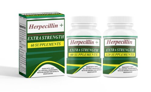 Herpecillin Plus Box & Bottle & Herpecillin Bottle hsv2 genital herpes, hsv1 cold sores & fever blisters, shingles outbreak symptoms prevention relief treatment cure product